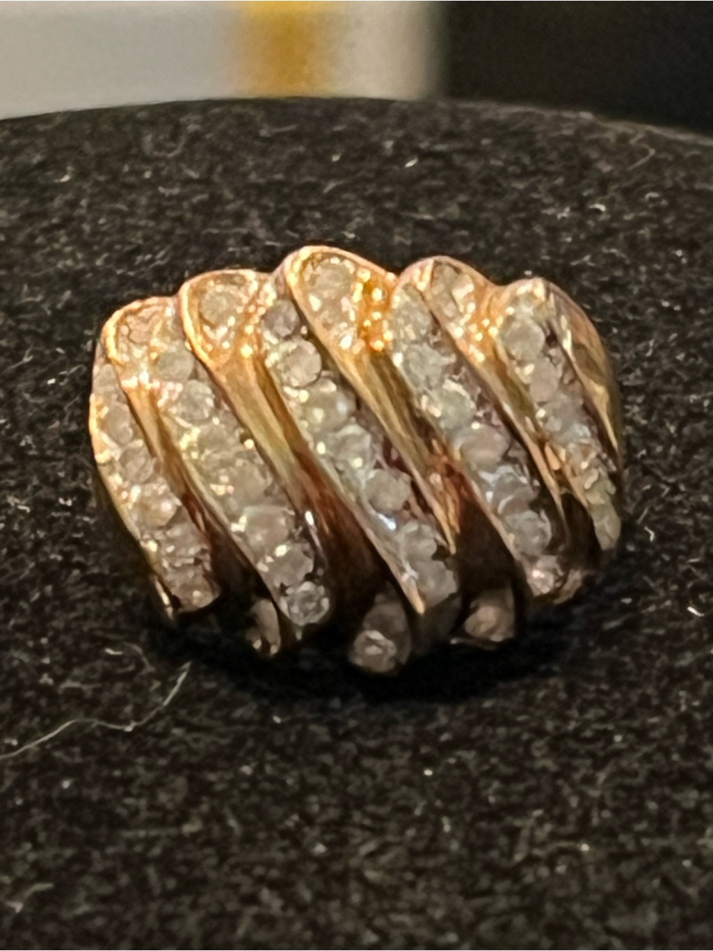Vintage 10k Yellow Gold 1ct Diamond Ring Size 7 6.37 Grams